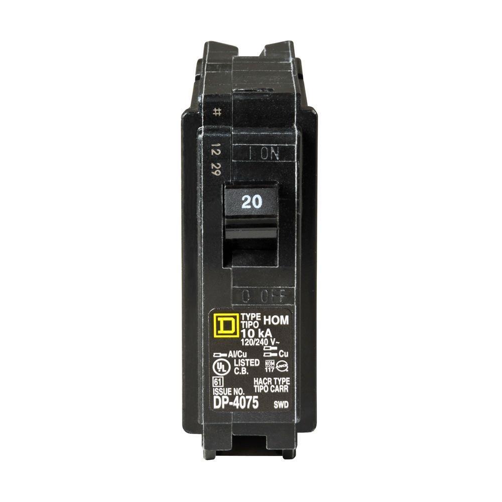 Standard 20 amp circuit breaker