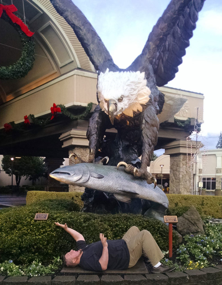 Sig almost looks like a hobbit next to this Giant Eagle