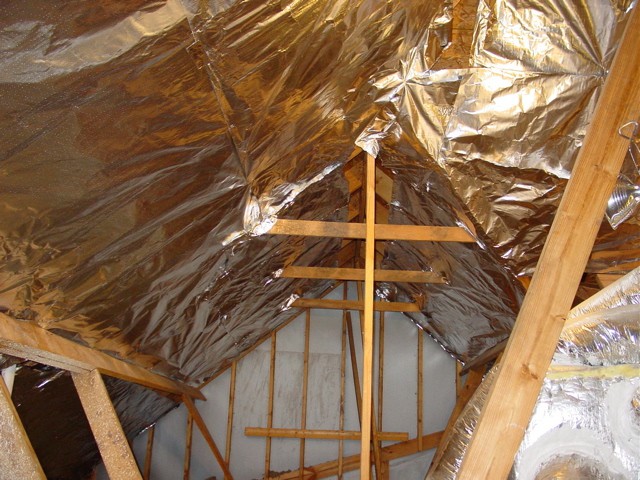 Radiant barrier in roof