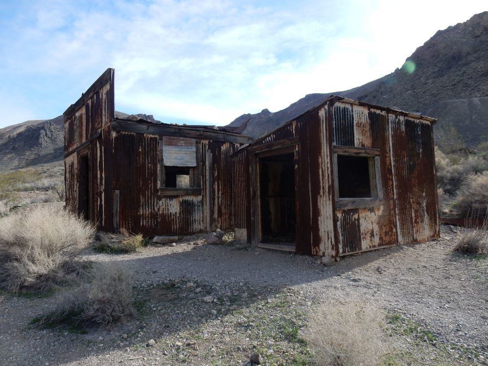 The abandoned mining village on Titus Canyon Road.