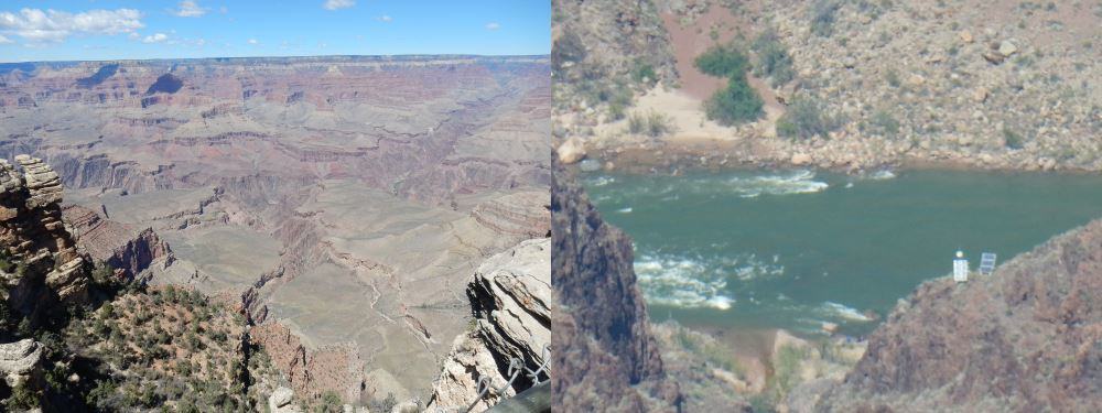 Colorado River: wide angle on the left, full zoom on the right. 