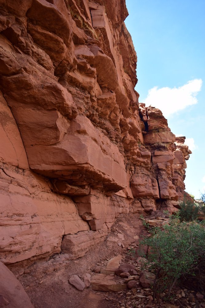 Chocolate Brown Cliffs above the trail