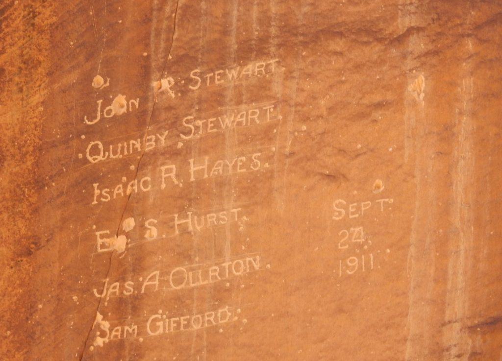 One of the first pioneer registers we encounter on the trail. Notice the bullet holes.