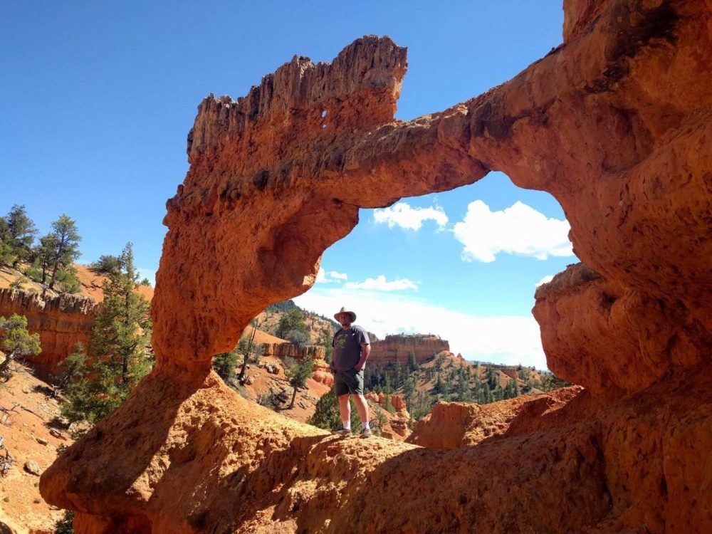 Hitch under a natural arch