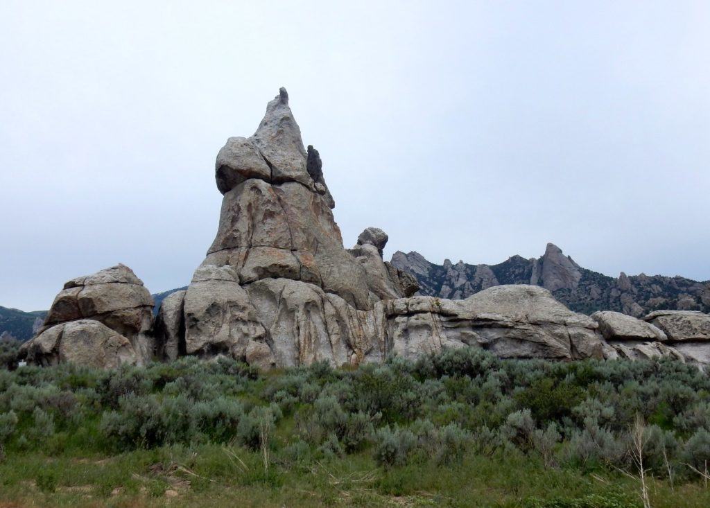 Chicken Rock. One of many stops along the automobile tour via City of Rocks Road.