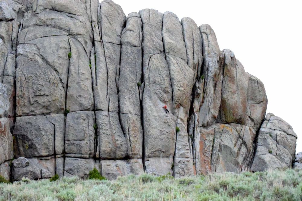 Climber on a Breadloaf Rock