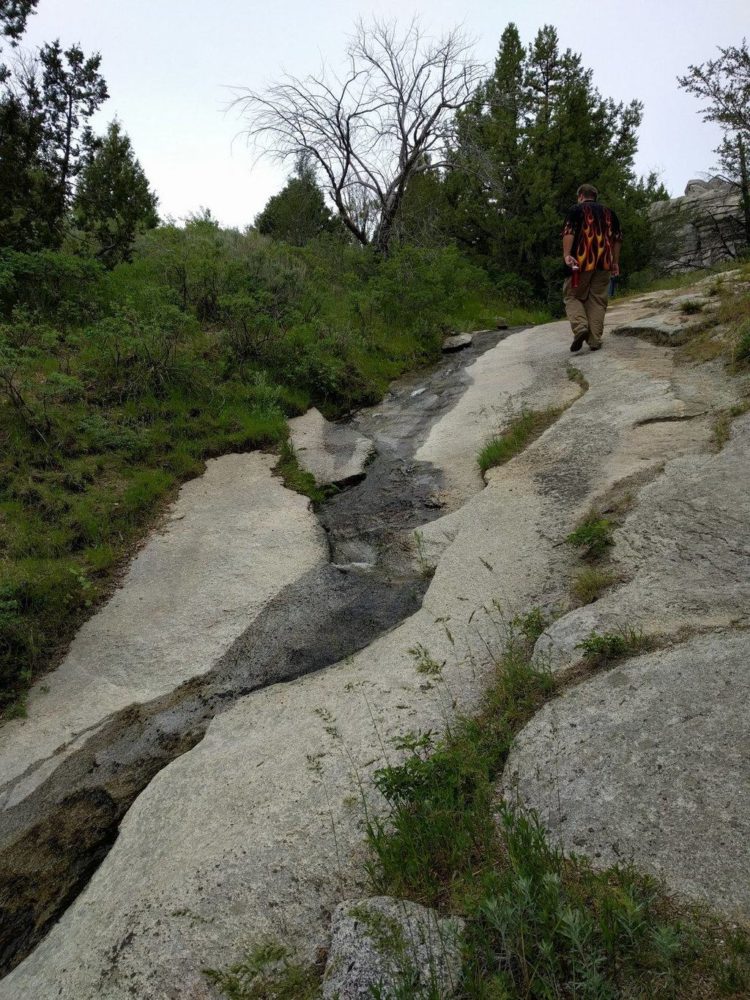 Hiking upward along a creek. I guess that's why its called Creekside Trail