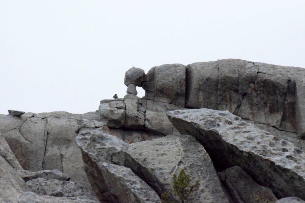 A tiny window way above the pinnacles 