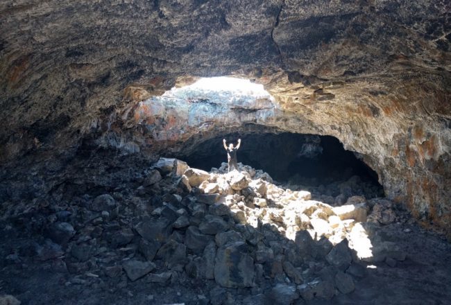 Hitch celebrating Indian Cave