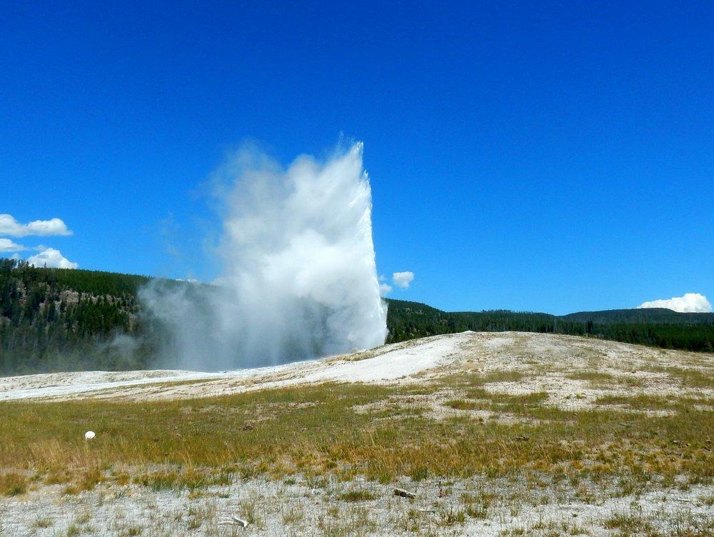 The water in the geyser is 204 degrees Fahrenheit. The steam has been measured above 350 degrees.