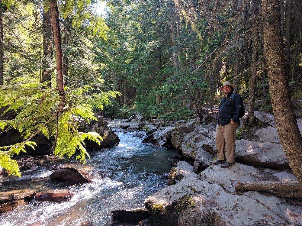 Avalanche Creek flows westward toward Haystack Creek and then flows into McDonald Lake