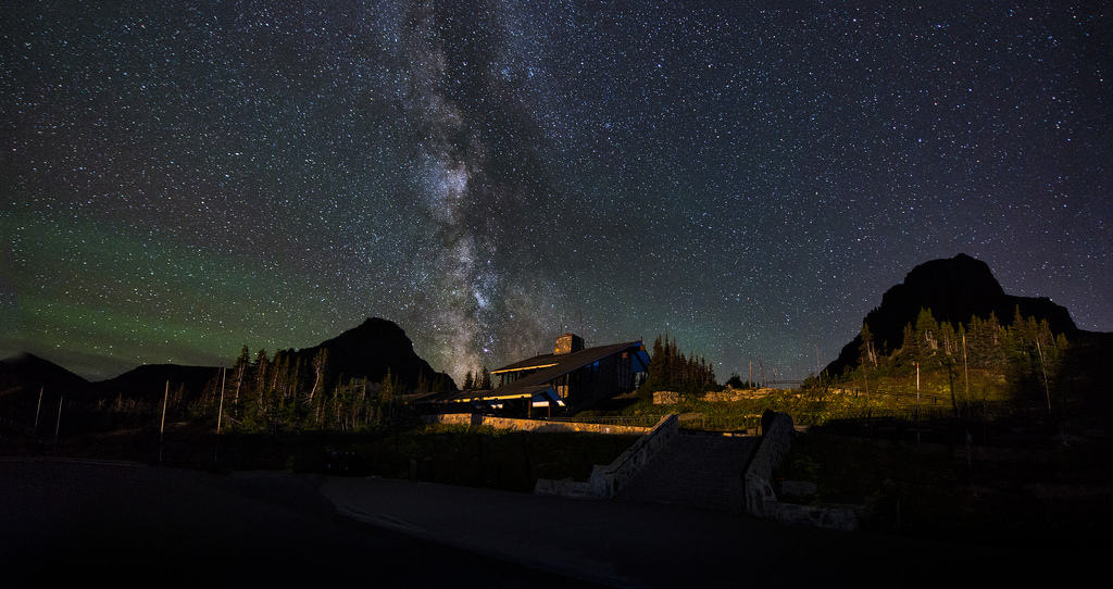 Logan Pass Visitor Center at Night