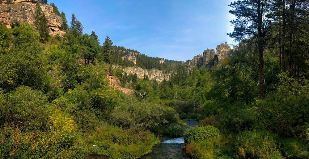 Looking back on Little Spearfish Canyon & Spearfish Creek