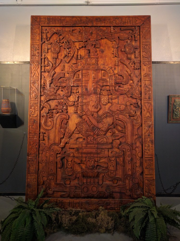 Wood Replica of Mayan UFO Art