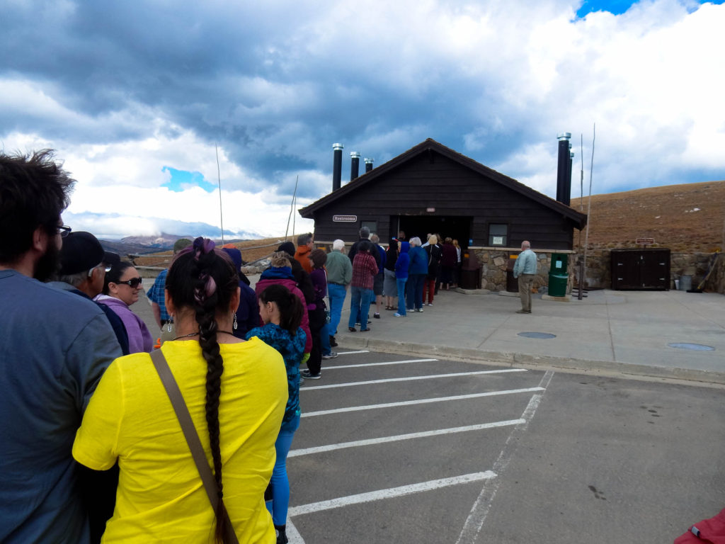 Bathroom Line at Alpine Visitor Center