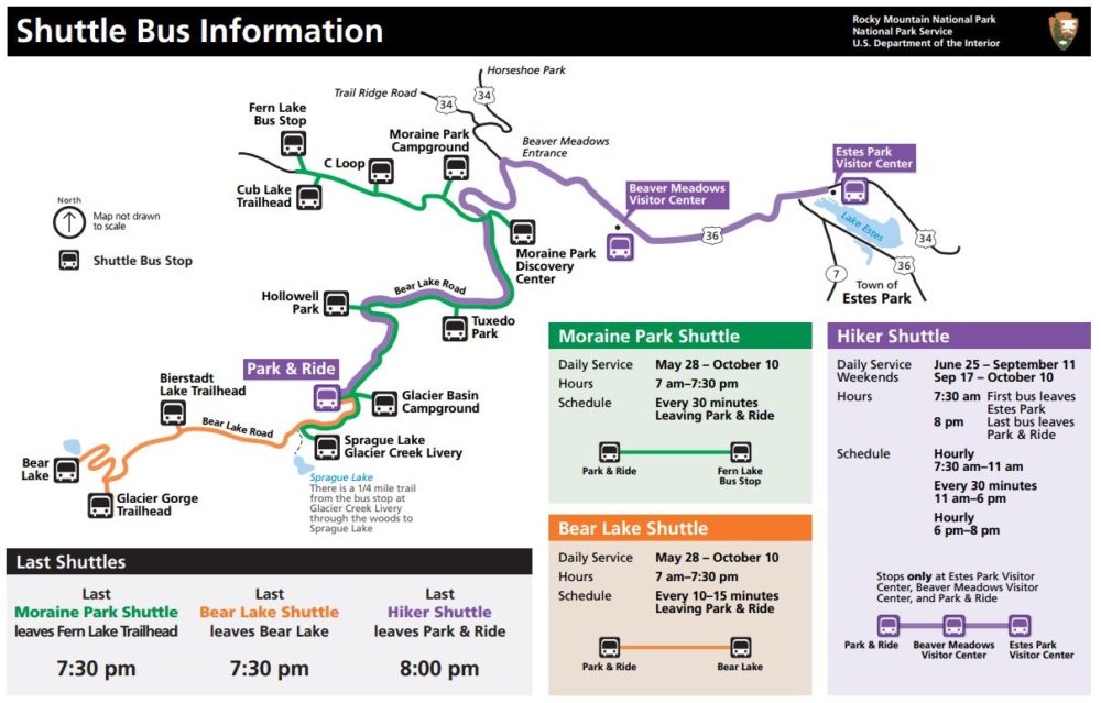 Rocky Mountain Shuttle Map 2016