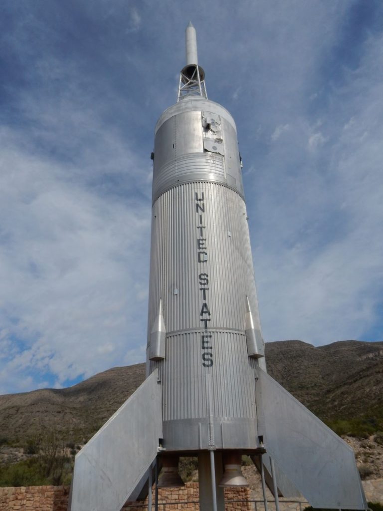 I thought it was a fake rocket made of a grain silo at first. It's actually an original test rocket.