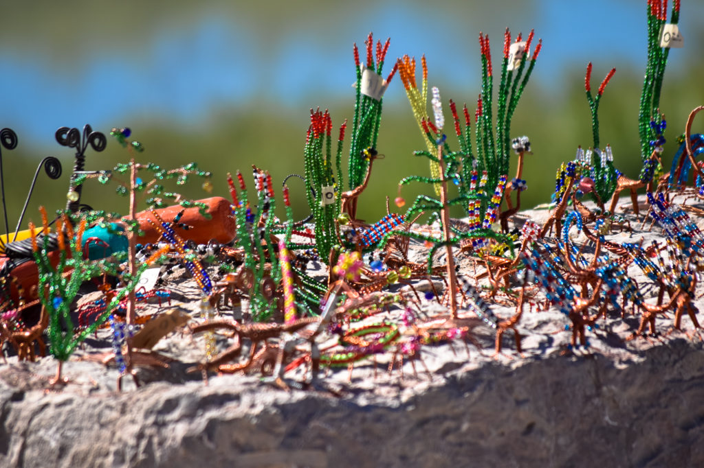 Folks from Boquillas, Mexico make trinkets and try to sell them at Big Bend National Park. You're not suppose to buy anything according to federal rules.