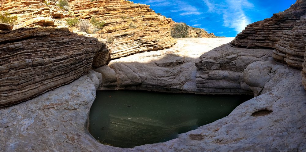 The Ernst Tinaja - naturally-formed rock pool which is also referred to as a "kettle".