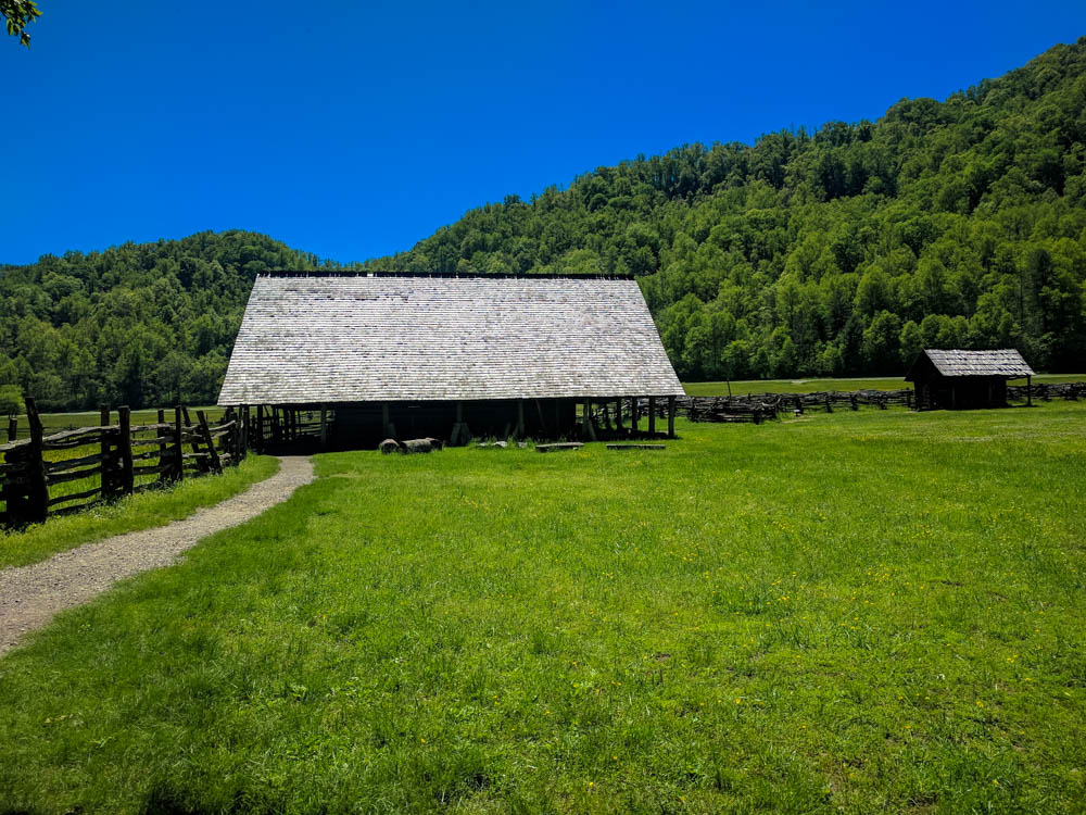 An old barn found at the Mountain Farm Museum