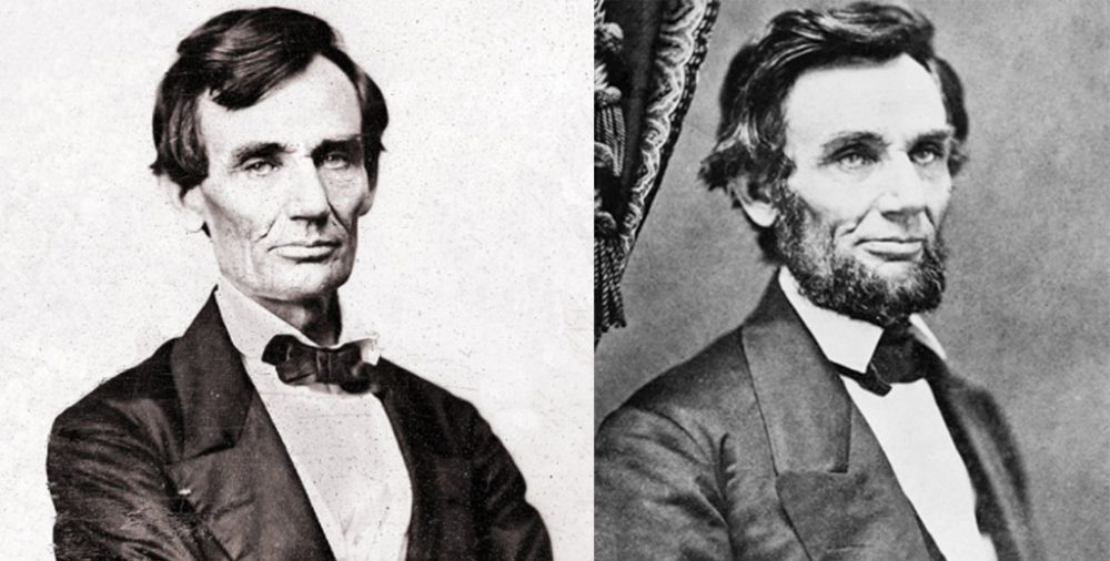 Abraham Lincoln Before and After the Beard