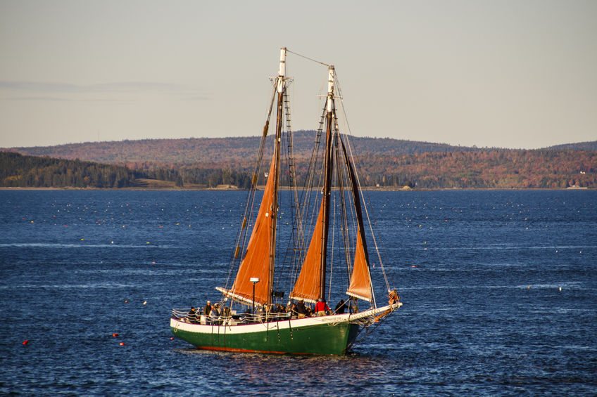 See many cute boats like this from Bar Harbor Island